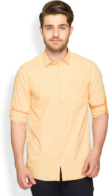 

ColorPlus Men' Checkered Casual Yellow Shirt