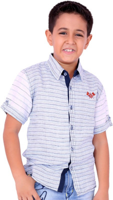 22% OFF on OKS Boys Boys Striped Casual Light Blue Shirt 22% OFF on OKS Boys Boys Striped Casual Light Blue Shirt