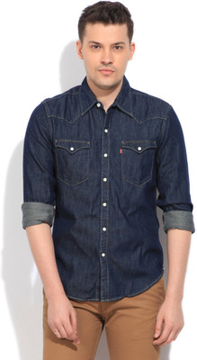 

Levi' Men' Solid Casual Blue Shirt, Blues