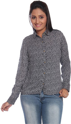 

Park Avenue Women's Printed Formal Blue Shirt