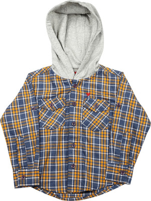 

612 League Boys Checkered Casual Multicolor Shirt, Mustard