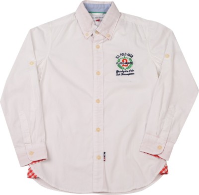 

US Polo Kids Boys Solid Casual White Shirt