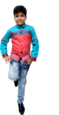 

Ennjoy Boys Applique Party Multicolor Shirt, Light blue