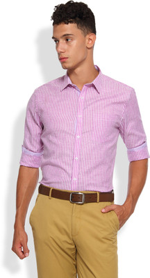 

Brooklyn Blues Men's Striped Casual Purple Shirt, Light purple