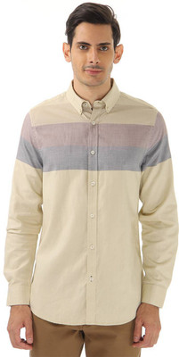 

London Fog Men's Solid Casual Beige Shirt, Beige multi