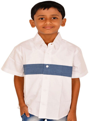 

Gkidz Boys Solid Casual White Shirt