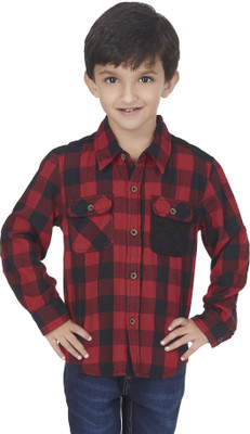 

SuperYoung Boys Checkered Casual Red Shirt
