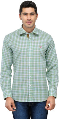 

Just Henry Men's Checkered Casual Green Shirt, Green and yellow checks