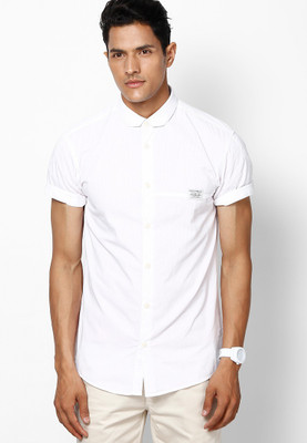 

Jack & Jones Men's Solid Casual White Shirt