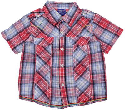 

Lilliput Baby Boys Checkered Casual Red Shirt, Red light