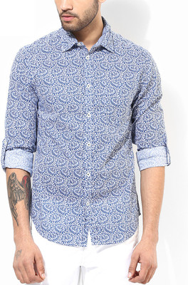 

Jack & Jones Men's Printed Casual Blue Shirt, Ensign blue