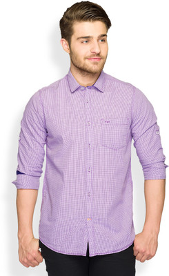 

ColorPlus Men's Checkered Casual Purple Shirt