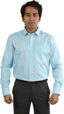 

Desar Rana Men's Checkered Formal Light Blue Shirt