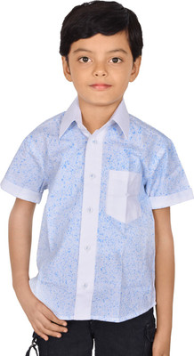 

Gkidz Boys Printed Casual Blue Shirt