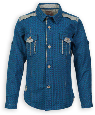 

Lilliput Boy's Printed Casual Blue Shirt
