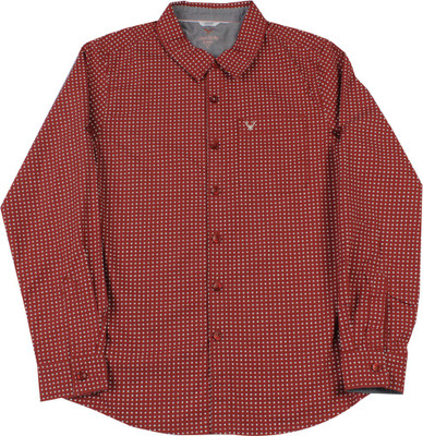 

Allen Solly Junior Boys Printed Casual Maroon Shirt, Off white
