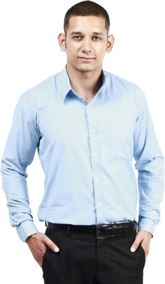 

Trendster Men's Solid Formal Blue Shirt