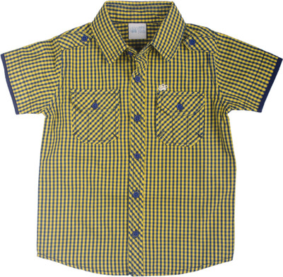 

FS Mini Klub Boys Checkered Casual Yellow Shirt, Yellowchecks