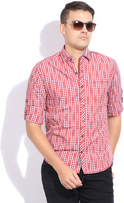 

The Indian Garage Co. Men's Checkered Casual Red, White Shirt