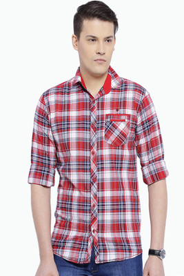 

Fifty Two Men's Checkered Casual Red, Grey Shirt, Red.gry checks.