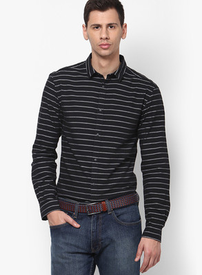 

Jack & Jones Men's Striped Casual Black Shirt