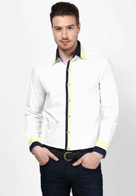 

Dazzio Men's Solid Casual Multicolor Shirt, White
