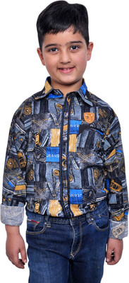 

Pari & Prince Boys Printed Casual Grey Shirt