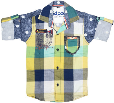 

Kidzee Men' Self Design Casual Green Shirt