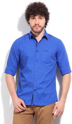 

Wrangler Men' Solid Casual Blue Shirt, Royal blue