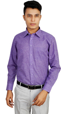 

Helg Men's Checkered Formal Blue Shirt