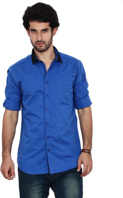 

FRD13 Men's Solid Casual Blue Shirt, Royal blue