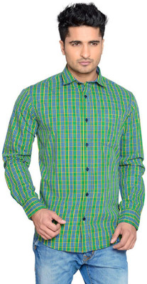 

Thinc Men's Checkered Casual Dark Blue Shirt, Lime;navy;yellow