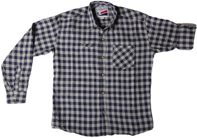 

Little Man Boys Checkered Casual Dark Blue Shirt, Navy blue