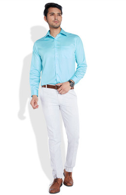 

Park Avenue Men's Solid Formal Blue Shirt