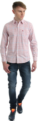 

Wrangler Men's Checkered Casual Multicolor Shirt, Maroon