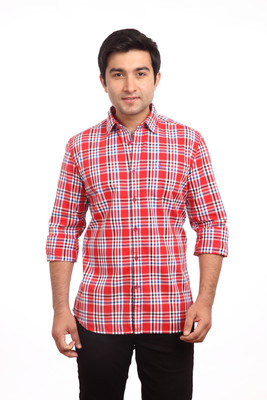 

Parx Men's Checkered Casual Red Shirt
