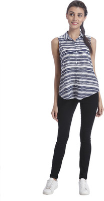 

Only Women's Striped Casual Red Shirt, Egret