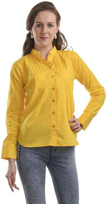 

TeeMoods Women' Solid Casual Yellow Shirt