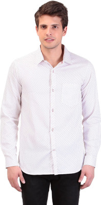 

TAG-7 Men Printed Casual White Shirt