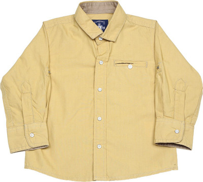 

Gini & Jony Baby Boys Solid Casual Beige Shirt, 1207