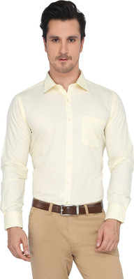 Devaa Men's Solid Formal Shirt, Yellow