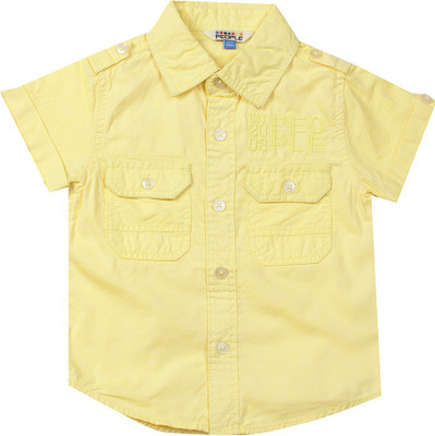 

People Boys Solid Casual Yellow Shirt