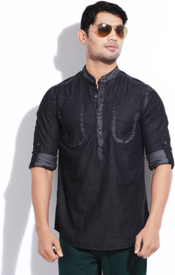 

The Indian Garage Co. Men's Solid Casual Black Shirt