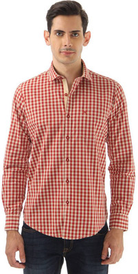 

Monte Carlo Men's Checkered Casual Red Shirt