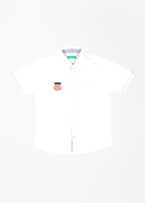 Palm Tree Boys Solid Casual White Shirt Palm Tree Boys Solid Casual White Shirt