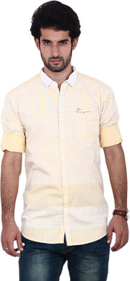 FRD13 Men' Solid Casual Brown Shirt, Mustard