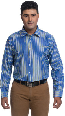 Validus Men Striped Casual White, Blue Shirt