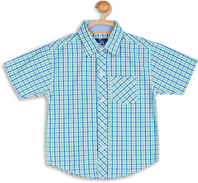 

612 League Boys Checkered Casual Green Shirt