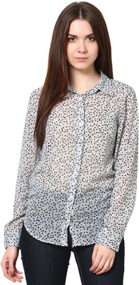 

Trend18 Women's Printed Casual Grey, Black Shirt, Black;grey