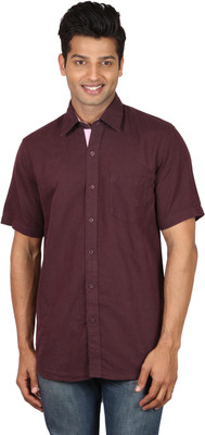 

Writer Men's Solid Casual Brown Shirt